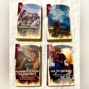 Harlequin Romantic Suspense Books.  Set of 4